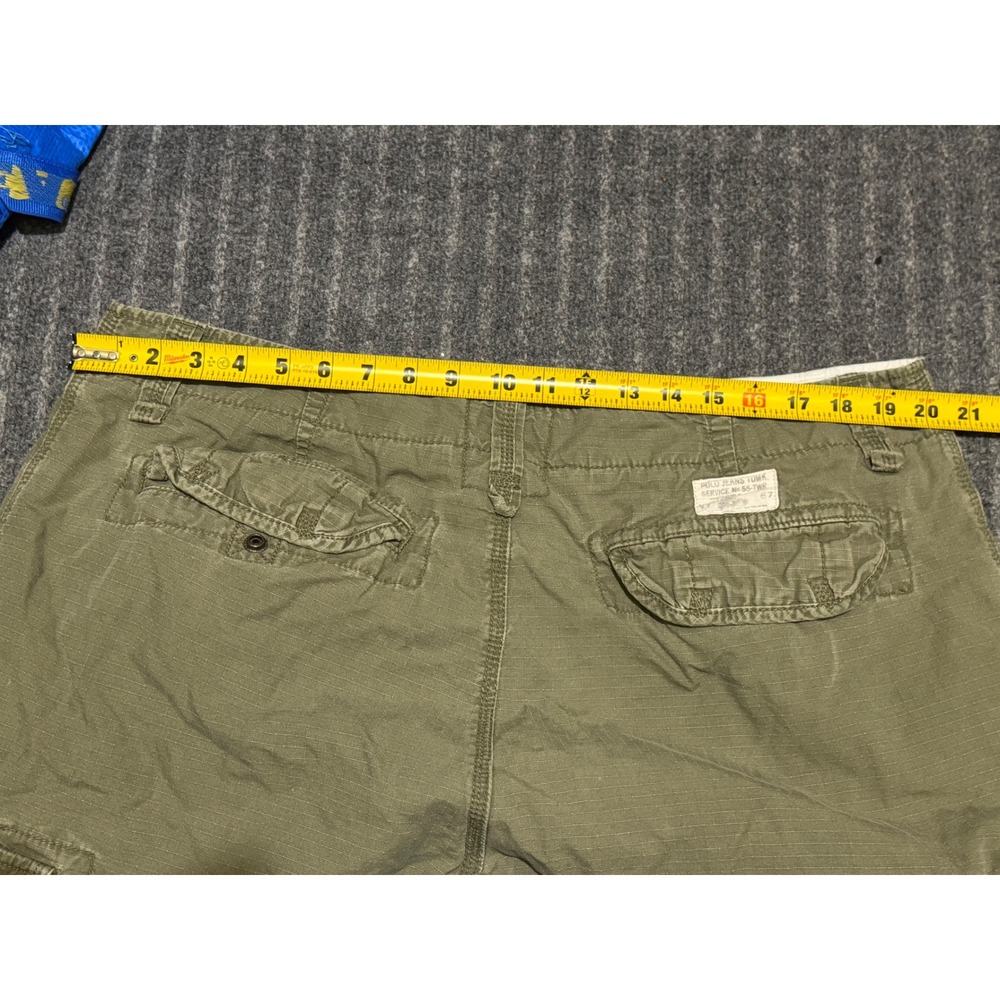Polo Jeans Co Ralph Lauren Mens 40 Green Ripstop Cargo Shorts Military Utility - Picture 6 of 6